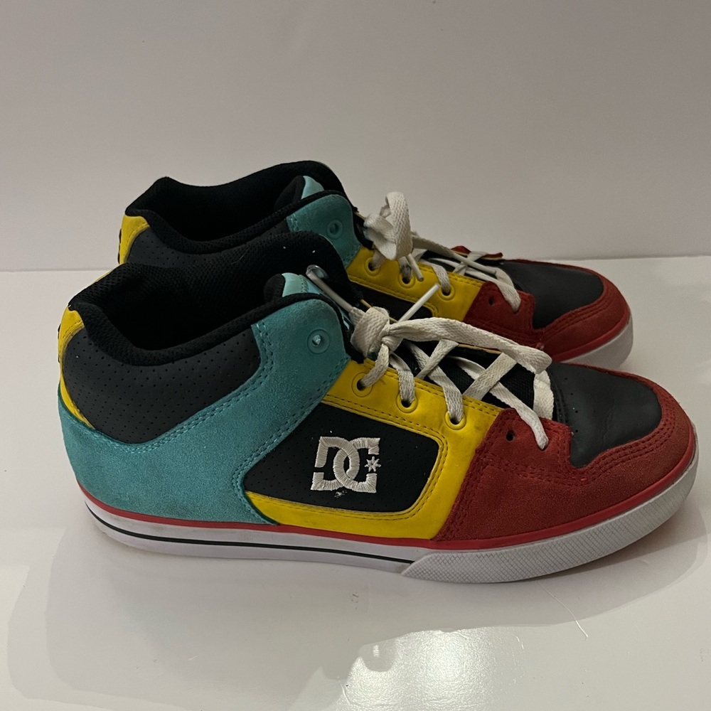 DC Mens Radar Leather Shoes Multicolor High-Top Sneakers Skateboarding Size 8
